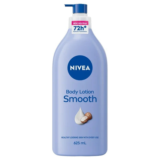 NIVEA Smooth 72-Hr Moisturizing Body Lotion for Dry Skin with Hyaluronic Acid