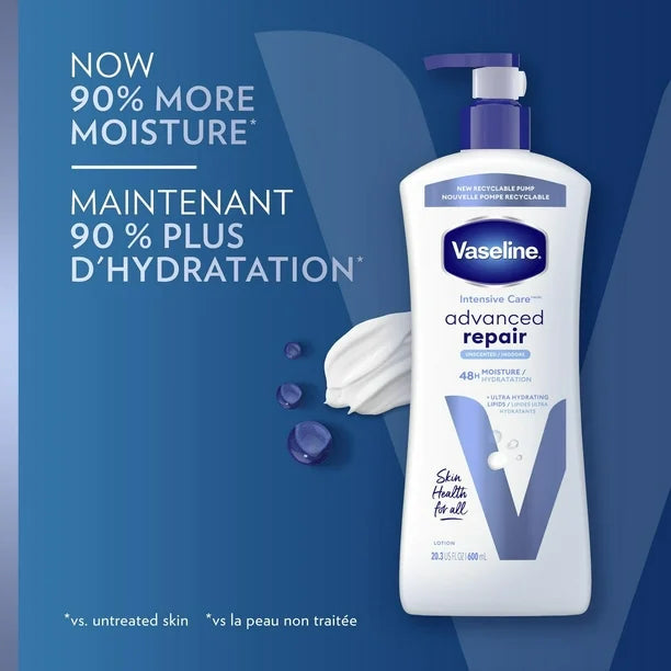 Vaseline Intensive Care™ 48H Moisture + ultra hydrating lipids Advanced Repair Unscented Body Lotion