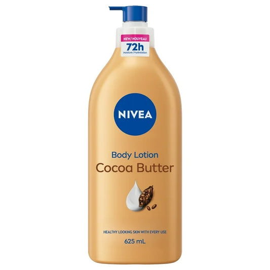 NIVEA Cocoa Butter 72-Hr Moisture Body Lotion for Dry Skin with Hyaluronic Acid,